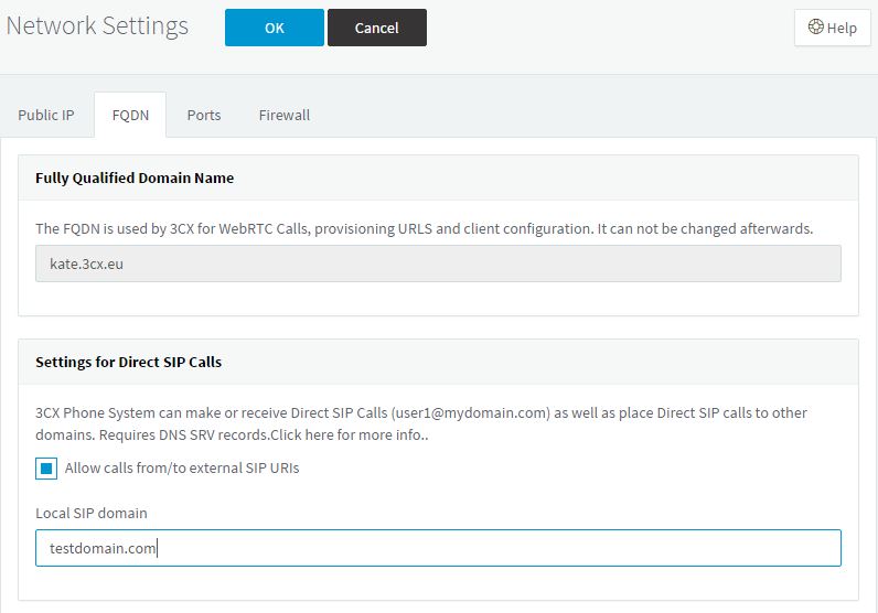 Test domain for SIP Calls