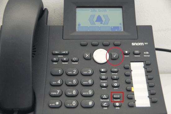 Answering an incoming call Snom - Blind Transfer