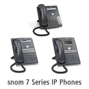Manually Configure snom 710, 720, 760 IP Phones for Use with 3CX Phone System Image shows the snom 7 series IP phones