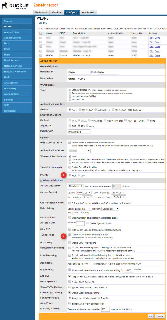 Ruckus ZoneDirector - Configure WLANs