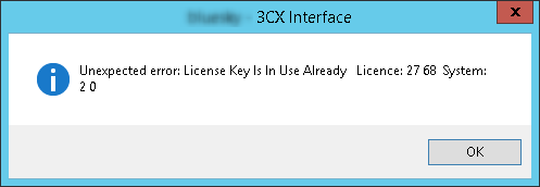 License Key Already in Use