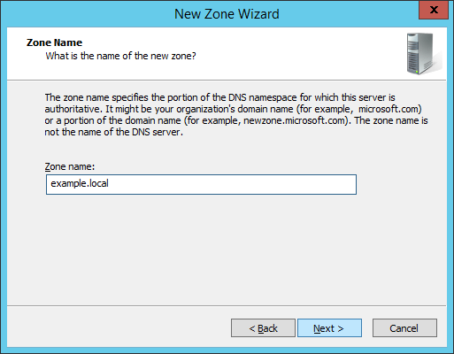 new zone wizard