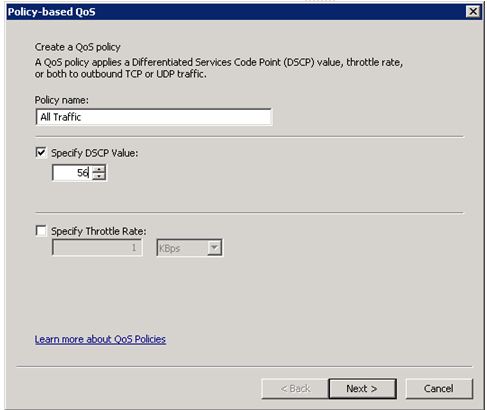 QoS - Create Policy name