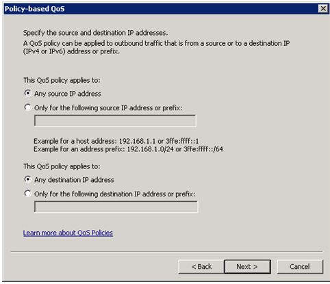 QoS - Policy applies to