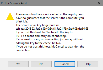 Connecting to the SSH Server using Putty_2