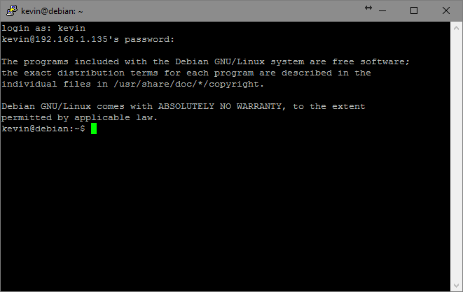 Connecting to the SSH Server using Putty_3