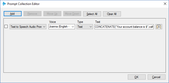 The 3CX Call Flow Designer includes Text to Speech