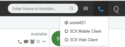 Choose which phone you want to use from the 3CX web phone