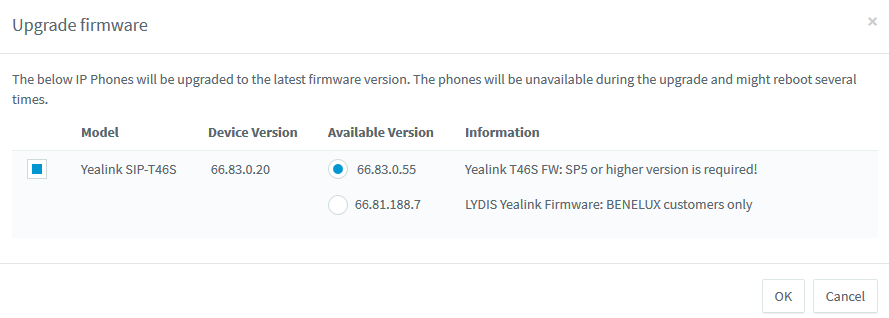 Get the latest Yealink firmware from the 3CX Management Console