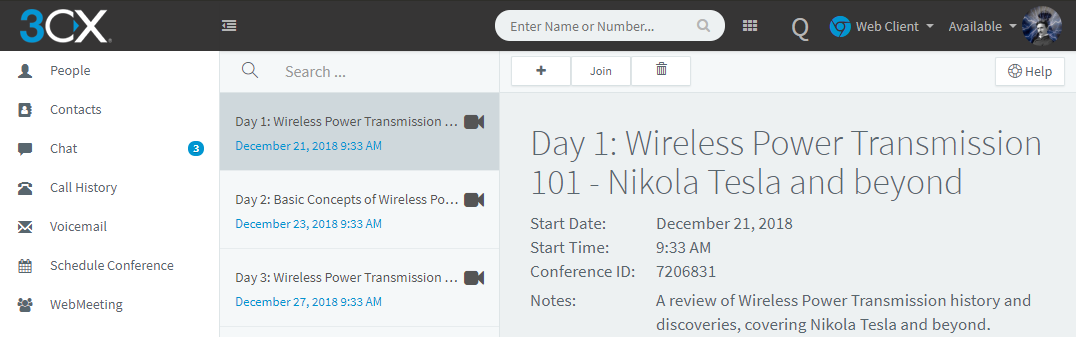 Setup webinars in the 3CX web client and have them listed on your website immediately with the 3CX Webinar Plugin for WordPress