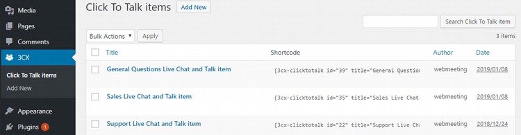 Get the 3CX Live chat & Talk plugin for WordPress