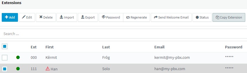 New Copy Extension Option added to the 3CX V16 Release Candidate