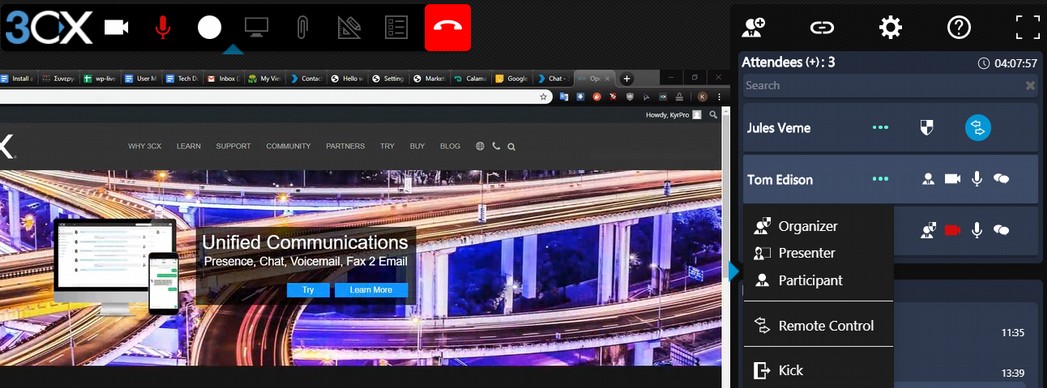 The revamped remote control feature with 3CX WebMeeting update