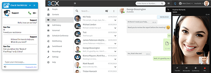 The 3CX Live Chat for websites in update 2 V16