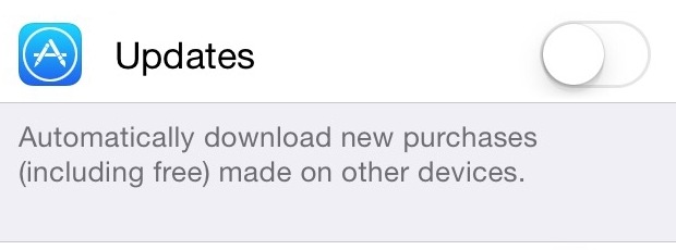 iOS App Store Disable Updates