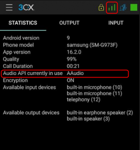3CX Statistics Tab