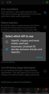 Select AAudio API