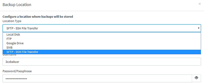 Backup on SFTP / SSH with 3CX Update 4