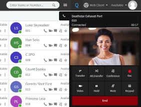 Video doorphone with 3CX Web Client in active call