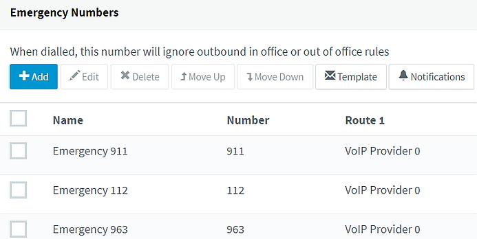 Emergency Number options in 3CX Update 5.