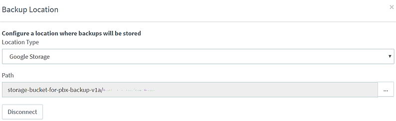 Set 3CX backup location to Google Storage Bucket.