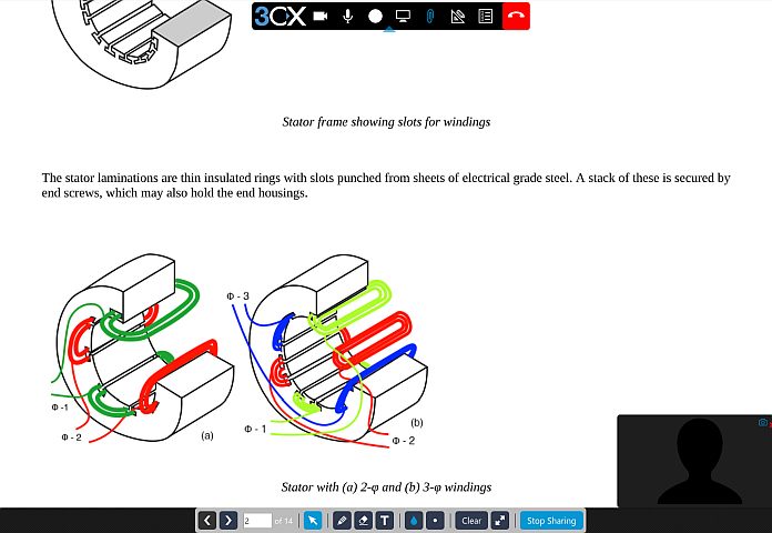 Share documents with 3CX WebMmeeting for e-Learning.