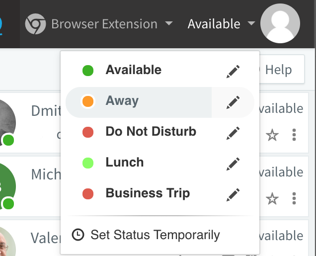 web client status