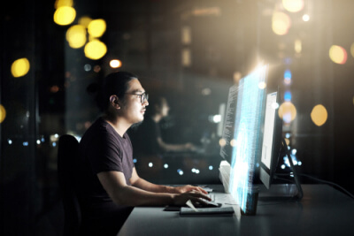 Developer in quiet office