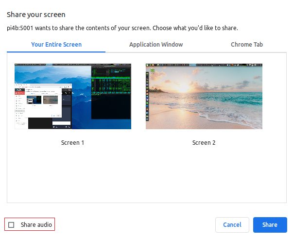 screen share with audio