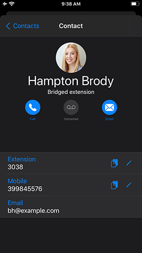 tap on avatar to call