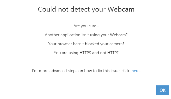 webmeeting webcam warning