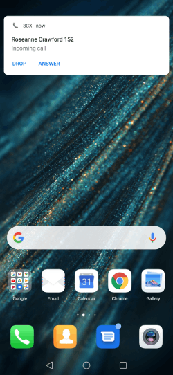 android incoming call
