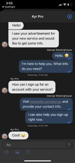 ios beta messaging support
