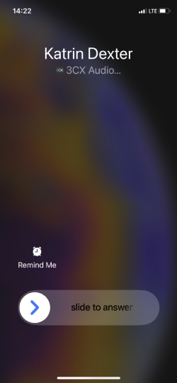 ios incoming call