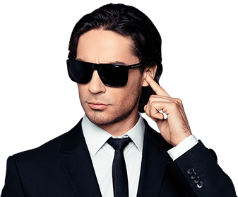 Bulletproof security with 3CX Serious man holding an earbud