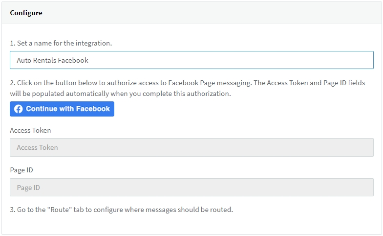 configure facebook integration