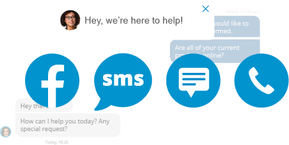 Live Chat, Facebook and SMS Live Chat / Facebook / SMS Icons