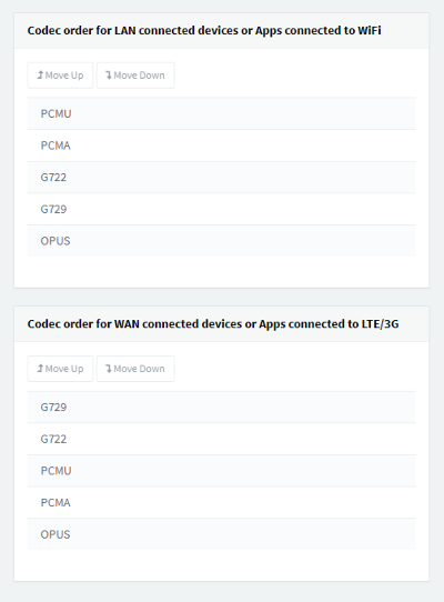 3cx app codec options