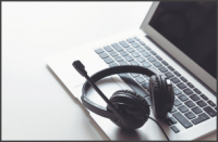 Headset on a laptop image