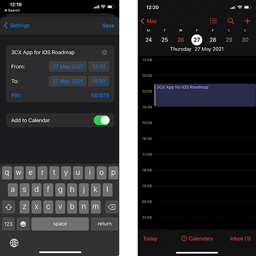 ios calendar meeting event