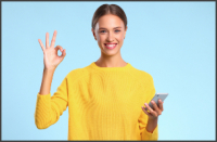 Woman making a perfect gesture