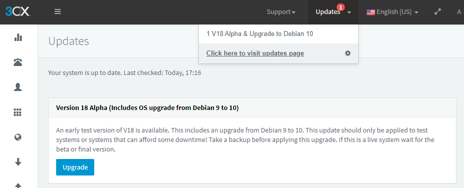 v18 update in management console