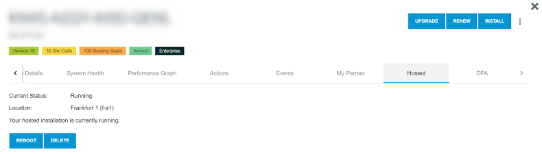 Customer Portal Hosted Instance Screenshot