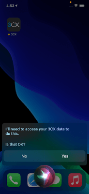 Siri requests access to 3CX data Screenshot