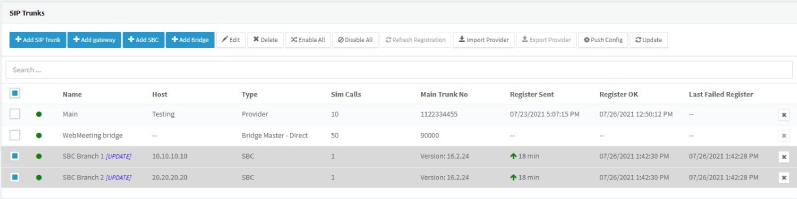 SIP Trunks Notification for upgrading SBC to V18 