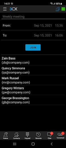Easily add or edit the participants of your conference Android App - Schedule meeting