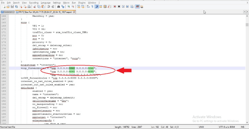Fritz!Box-Notepad++ Custom Settings