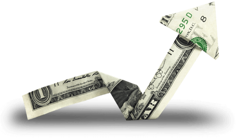 Save up to 80% with 3CX Money shaped as increase arrow