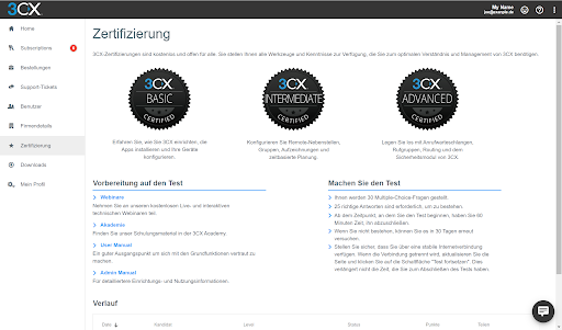 Enjoy the 3CX Customer Portal in more languages Customer Portal - Academy Screenshot