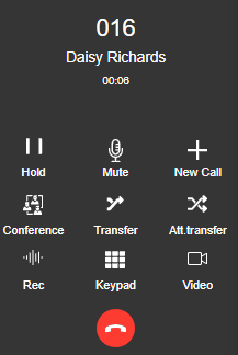 MS Teams integration with 3CX - In-call screenshot